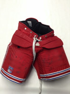 Vaughn Custom Pro Stock Hockey Goal Pants Red Large New York Rangers Used