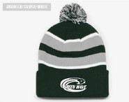 Green Wave Hockey Pacific Headwear 641K Pom Pom Winter Hat