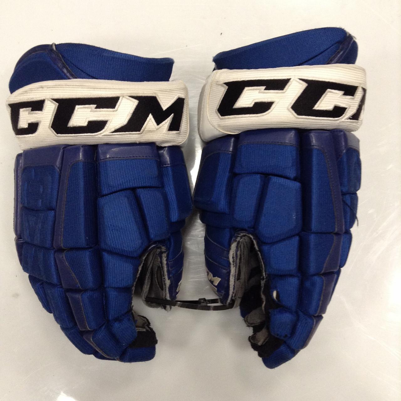 CCM U+ CL Pro Stock Custom Hockey Gloves 14" Syracuse Crunch AHL used