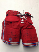Vaughn Custom Pro Stock Hockey Goal Pants Red XL X-Large New York Rangers Used SKAPSKI