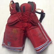 Vaughn Custom Pro Stock Hockey Goal Pants Red XL X-Large New York Rangers Used LUNDQVIST (2)