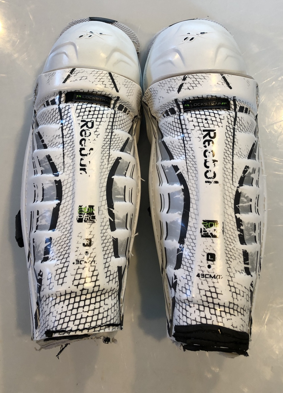 Reebok 20K Pro Sr Shin Guards Pads 17" Pro Stock Used DK's Hockey Shop