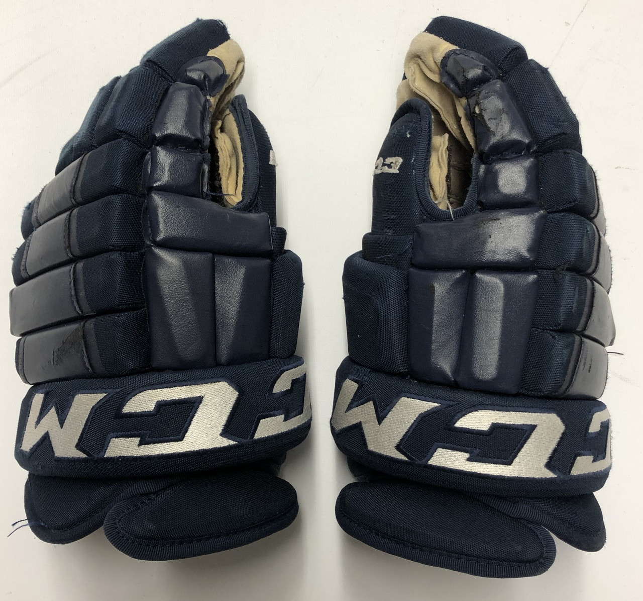 CCM HG98 Pro Stock Custom Hockey Gloves 14" AHL SPRINGFIELD THUNDERBIRDS  USED #12 - DK's Hockey Shop