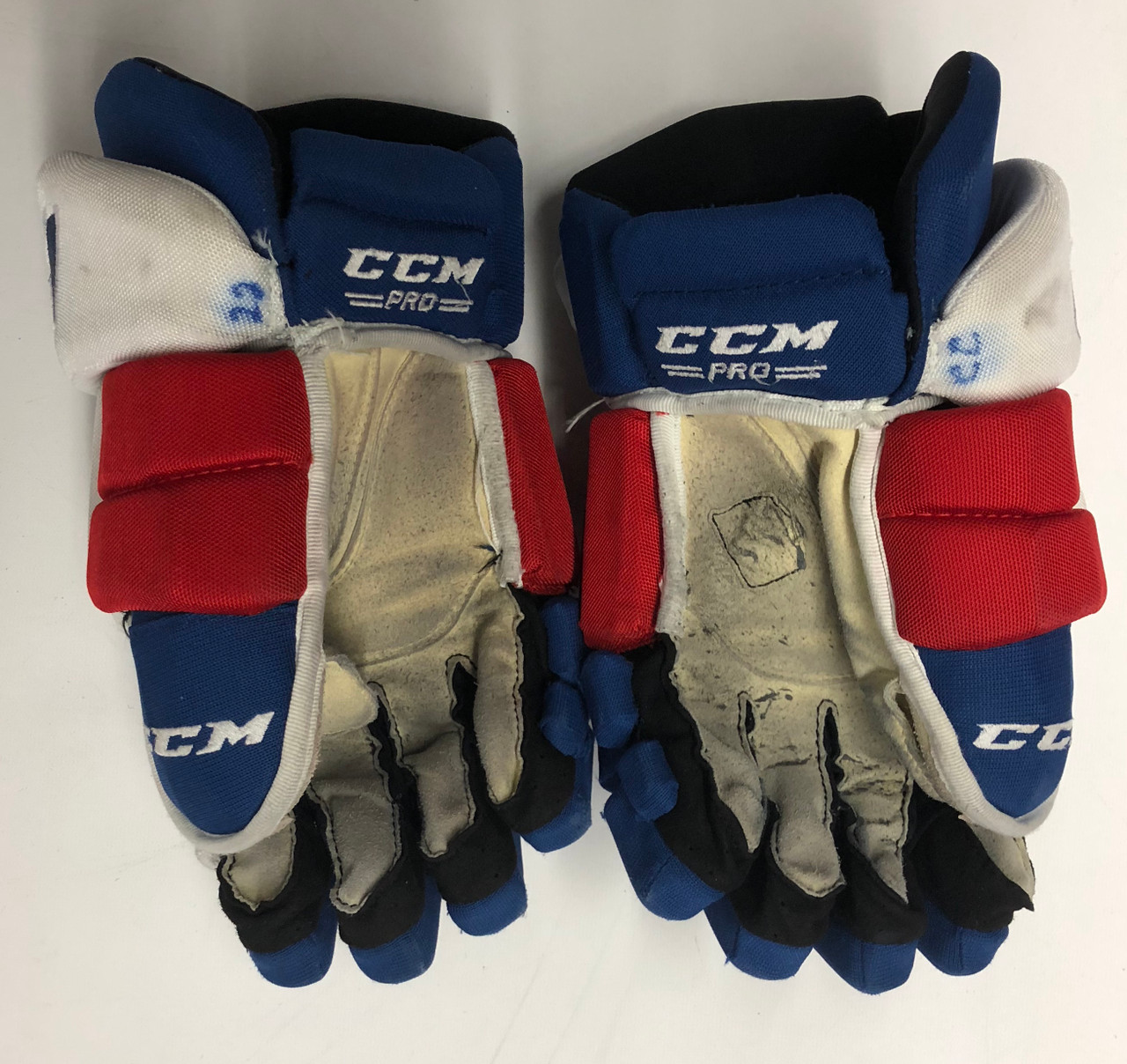 Warrior AX1 Pro Stock Custom Hockey Gloves 14 New York Rangers HOLDEN used  NHL (5) - DK's Hockey Shop