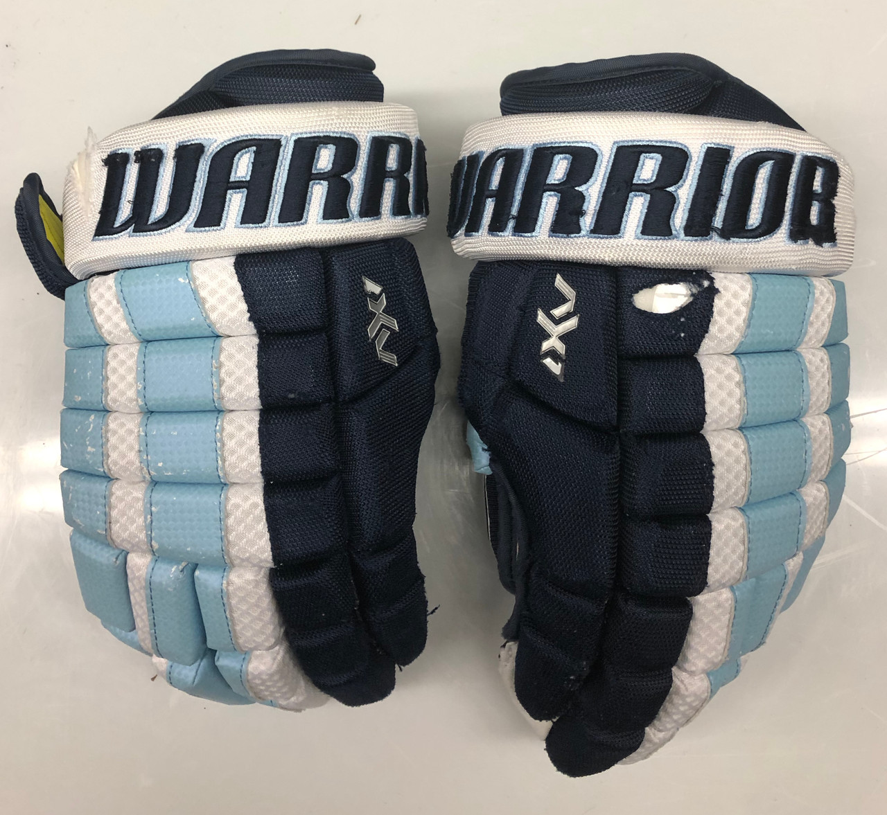Warrior AX1 Pro Stock Custom Hockey Gloves 14" University of Maine Used