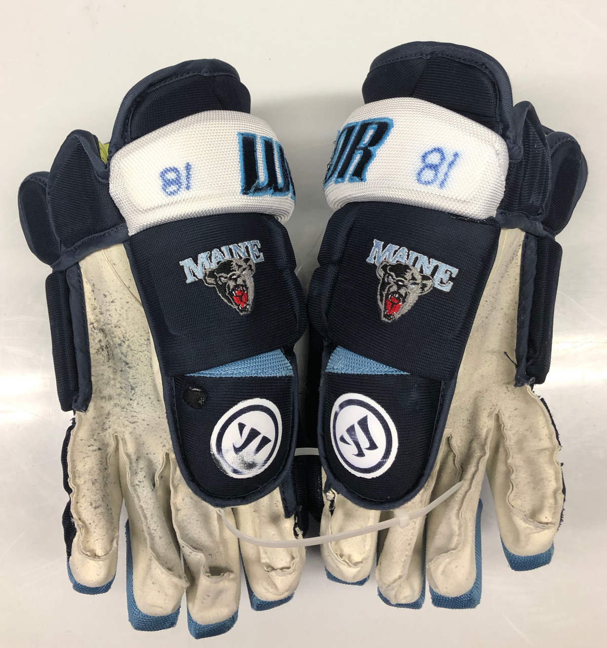 Warrior Alpha Pro Stock Custom Hockey Gloves 15" University of Maine