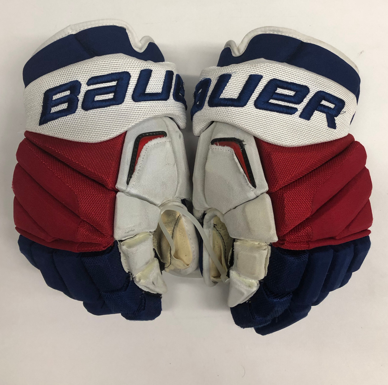 Bauer Vapor APX2 Pro Stock Custom Hockey Gloves 14" NY Rangers used FAST  NHL (4) - DK's Hockey Shop