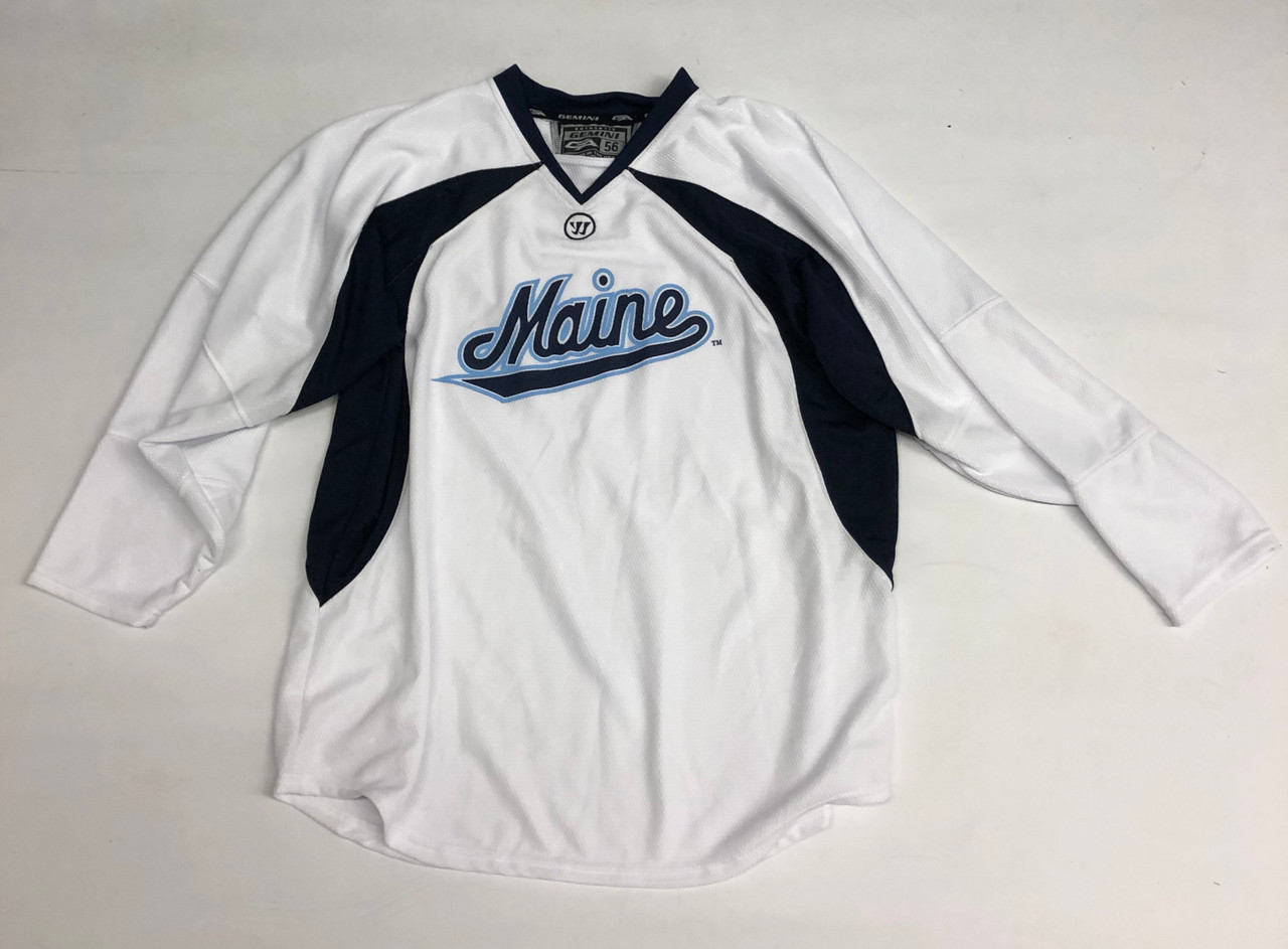 Warrior Custom Pro Stock White Hockey Practice Jersey MAINE 56 (2) DK