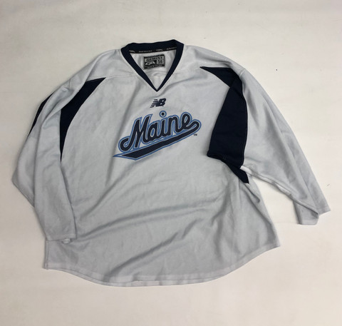 New Balance Custom Pro Stock White Hockey Practice Jersey MAINE 56 #6 - DK's Hockey Shop