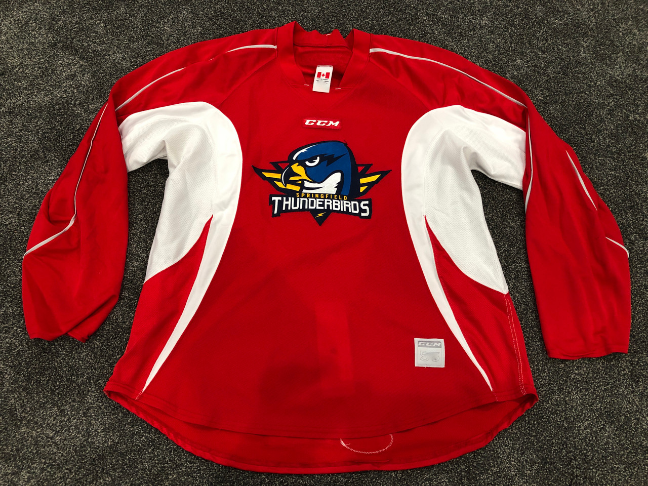 CCM Edge Custom Pro Stock Hockey Practice Jersey Thunderbirds AHL Red 54