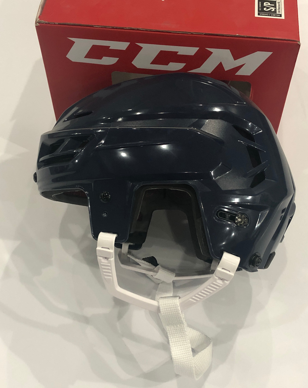 CCM RESISTANCE PRO STOCK HOCKEY HELMET NAVY BLUE SMALL NHL AHL DK's
