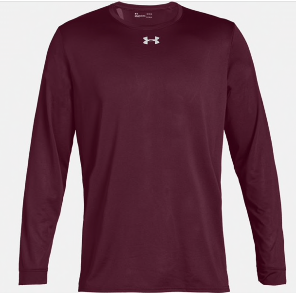 Long Sleeve Polyester T-shirt Maroon 