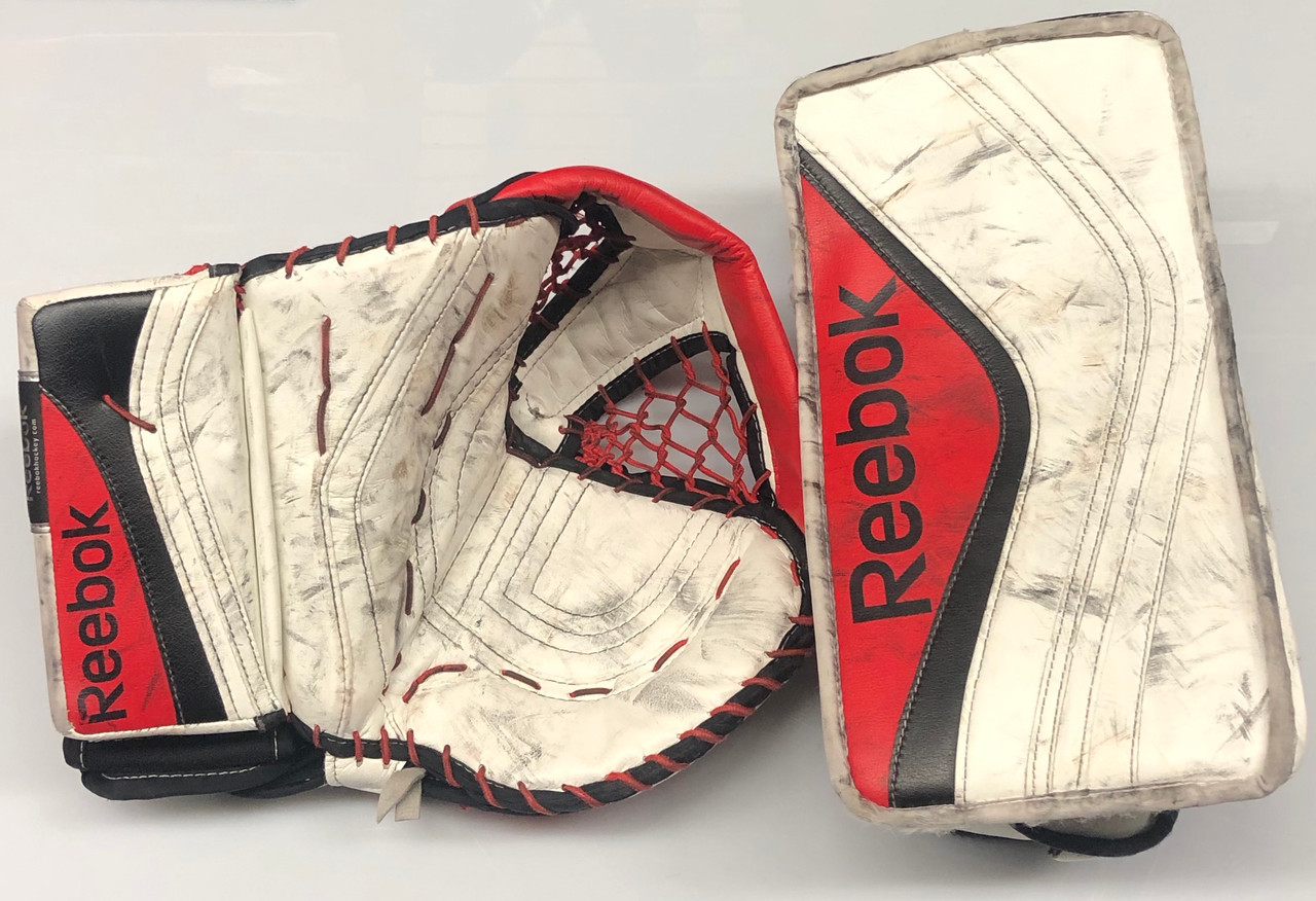 Reebok XLT Goalie Glove and Blocker Custom Pro stock NCAA Used - DK's  Hockey Shop