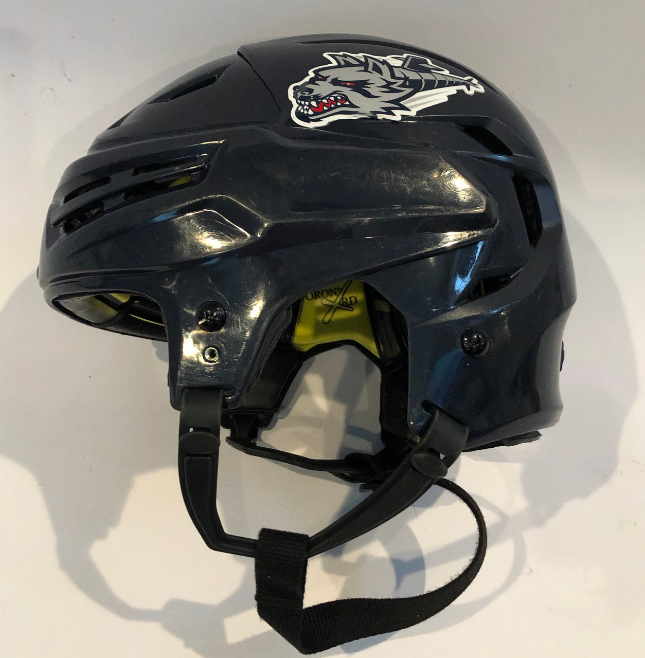 BAUER REAKT PRO STOCK HOCKEY HELMET NAVY BLUE SMALL WOLFPACK AHL DK's
