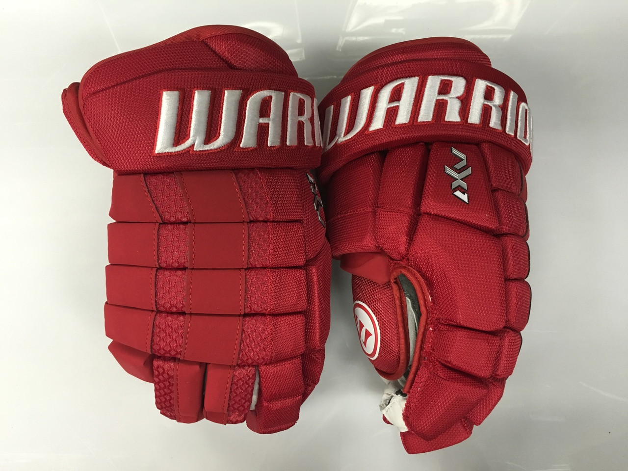 Warrior Dynasty AX1 Pro Stock Custom Hockey Gloves 15" Detroit Red