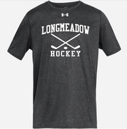 Longmeadow High Hockey Under Armour Locker Short Sleeve Polyester T-shirt Charcoal Grey