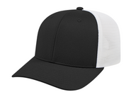 Longmeadow High Hockey CapAmerica I8502 Trucker Mesh Flex Fit Adjustable Hat Black/White