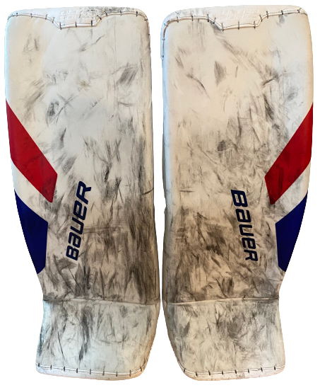 Bauer Supreme UltraSonic Pro Goalie Leg Pads Large 35+ Pro Stock Wall  Wolfpack AHL - DK's Hockey Shop