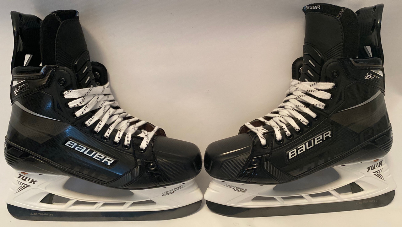 BAUER SUPREME ULTRA SONIC CUSTOM PRO STOCK ICE HOCKEY SKATES 9 D BLACKED  OUT NEW - DK's Hockey Shop