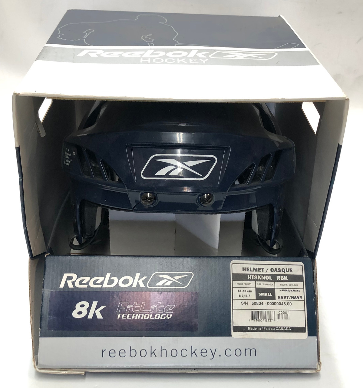 REEBOK 8K PRO STOCK HOCKEY HELMET NAVY SMALL NEW (2) - DK's Hockey Shop
