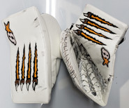 Brians Gnetik IV Pro Goalie Glove and Blocker Halak Game Pro Stock Bruins NHL Used 