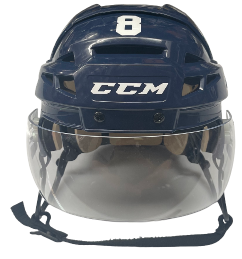 CCM VECTOR V08 PRO STOCK HOCKEY HELMET NAVY SMALL THUNDERBIRDS #8 AHL BAUER  VISOR - DK's Hockey Shop