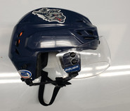 CCM TACKS 710 PRO STOCK HOCKEY HELMET NAVY SMALL HARTFORD WOLF PACK #9  MIKE O'LEARY AHL USED