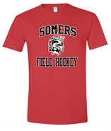 Somers Field Hockey Cotton Tee Shirt Short Sleeve Red Youth and Adult