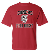 Somers Field Hockey C2 Polyester Tee Shirt Short Sleeve Red Youth and Adult