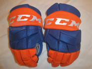 CCM HGQLXP Pro Stock Hockey Gloves 13" Islanders AHL NHL #11 Used.