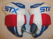 STX Surgeon 500 Pro Stock Custom Hockey Gloves 14" NY Rangers MILLER NHL USED 2
