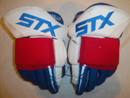 STX Surgeon 500 Pro Stock Custom Hockey Gloves 14" NY Rangers MILLER NHL USED 3