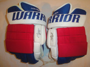  Warrior AX1 Pro Stock Custom Hockey Gloves 14" New York Rangers HOLDEN used NHL (4)