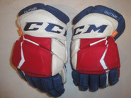 CCM JetSpeed Pro Stock Hockey Gloves 14" NHL NY Rangers Used #4 GIUTTARI (2)