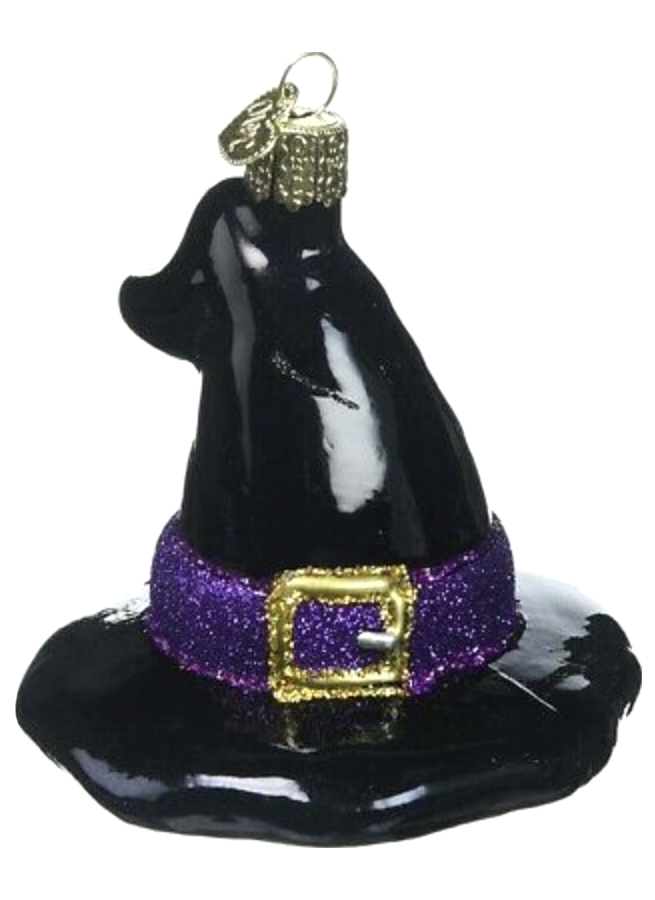 Old World Christmas Witches Hat Glass Ornament - 7.5cm