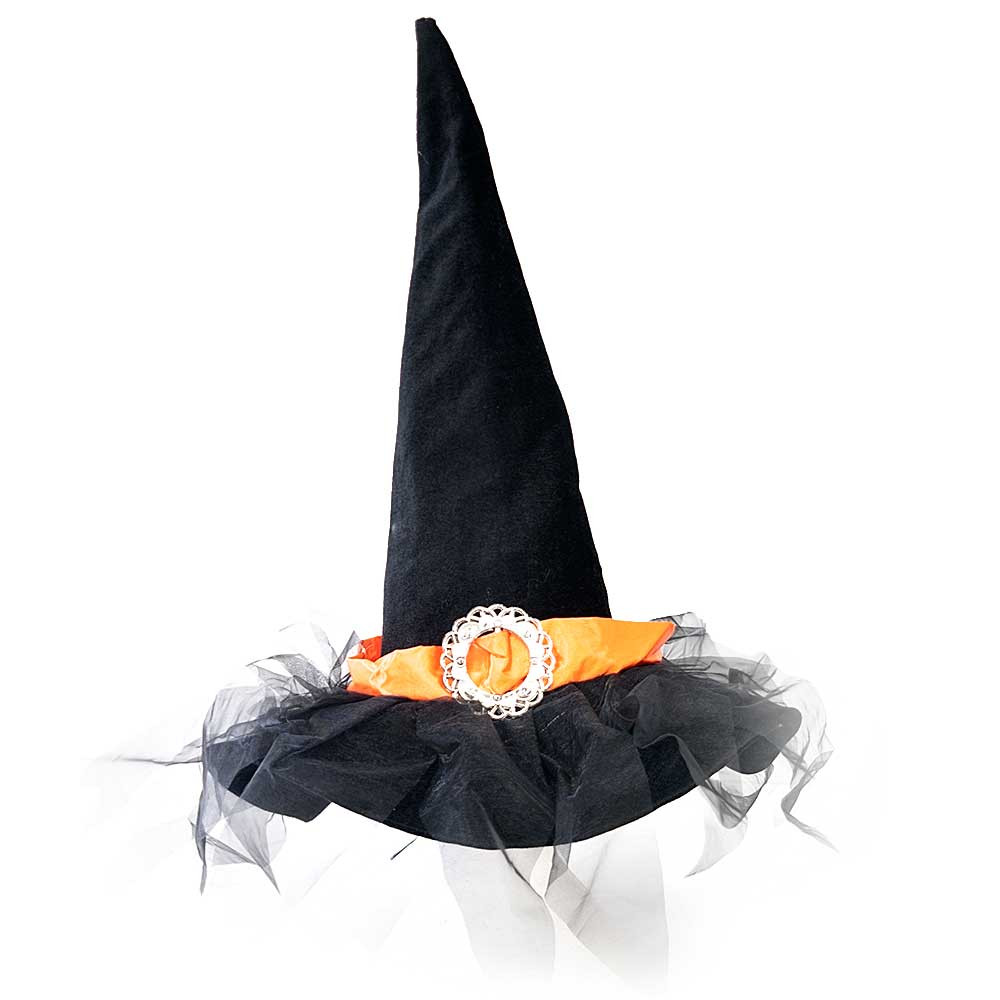 Witches Black Orange Hat - 53cm 