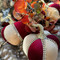 Burgundy & Cream Jewelled Pumpkin Display
