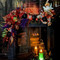 Halloween Display with Pumpkin Spiderweb Ribbon
