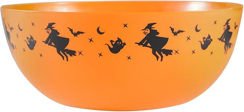  Orange Bowl with  Flying Witches (black) and Bats (black) and ghosts