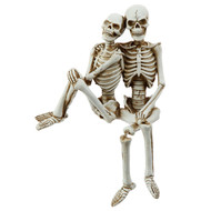 Dangle Leg Sitting Skeleton Couple - 27.5cm