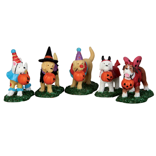Lemax Trick or Treating Dogs - Set of 5