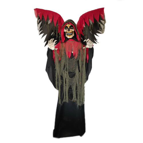 Halloween Standing Reaper With Wings Head & Ams Move & Sound