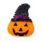 Tinsel Pumpkin with witch hat
