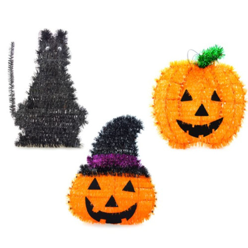 Halloween Tinsel Character Plaque (3 Styles) 