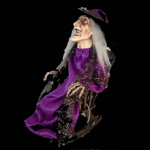 Halloween Witch Animated On Rocking Chair 