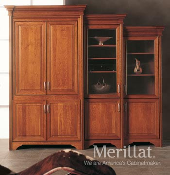 merillat masterpiece® tall entertainment cabinet with pocket