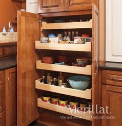 Merillat Masterpiece Tall Utility Cabinet with Roll-Out Trays