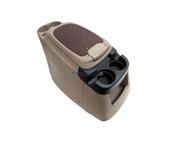 00-05 Ford Excursion F250 F350 Center Console Woodgrain Tan Cup Holder Bezel OEM