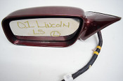 00 01 02 LINCOLN LS 4DR LEFT DRIVER SIDE MIRROR MAROON SEE PICTURES