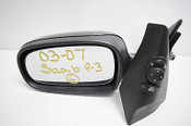 03 04 05 06 07 SAAB 9-3 93 LEFT DRIVER SIDE MIRROR BLACK WITH CONTROL SWITCH